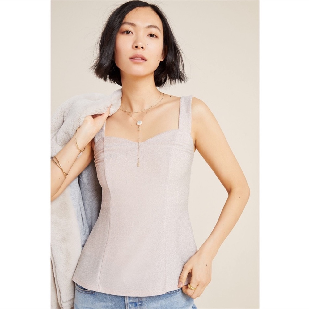Anthropologie Eri+Ali XL Pink Ines Shimmer Tank